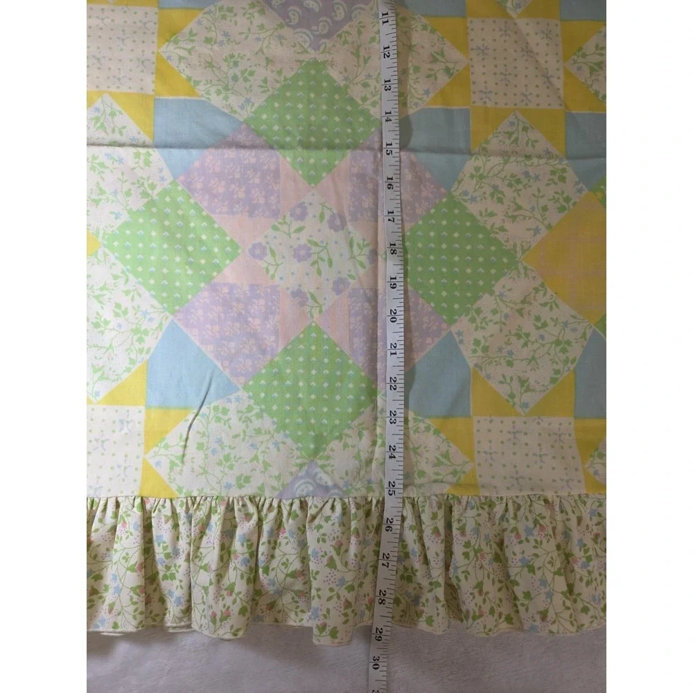 Vtg 80s Atelier Martex Gloria Vanderbilt Patchwork Floral Pillowcase Ruffled STD